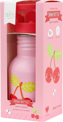 A Little Lovely Company sticlă de băut din oțel inoxidabil 350 ml – cireșe vesele
