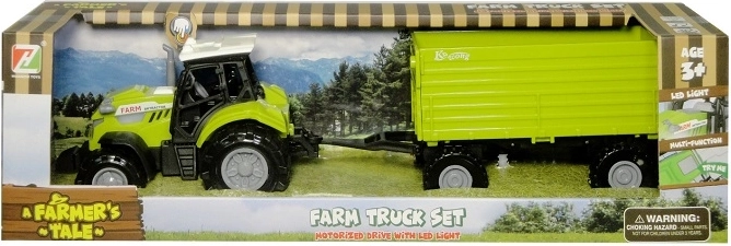Tractor cu remorcă, cu lumină și sunet