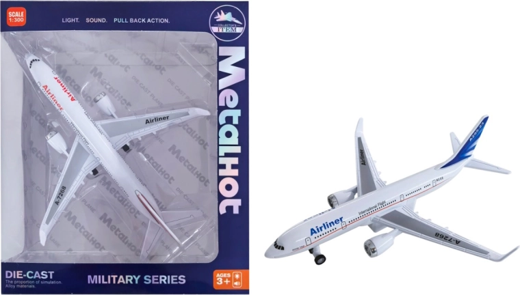 Model metalic de avion de pasageri Airliner MetalHot cu suport 1:860