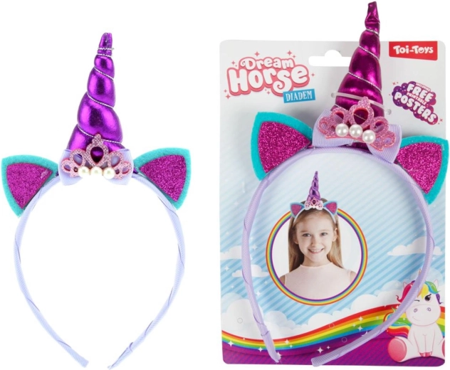 Bentiță de păr cu unicorn