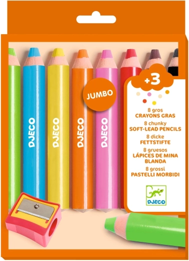 DJECO creioane colorate strălucitoare, 8 bucăți