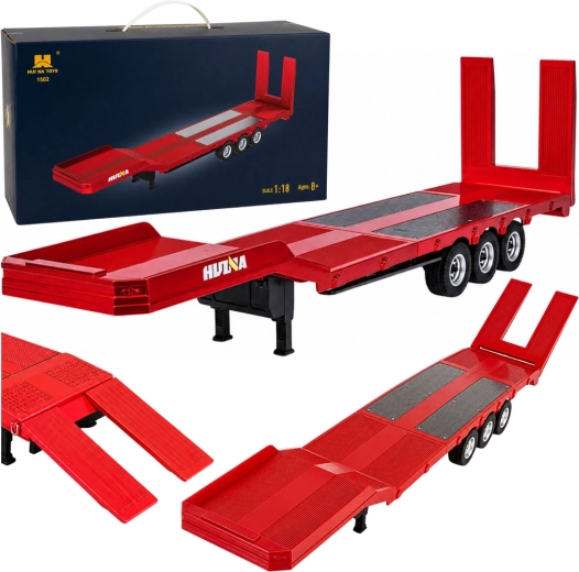 Semiremorcă joasă pentru Huina Scania 770S (1:18) roșie