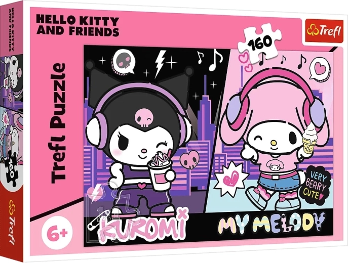 Puzzle 160 piese kuromi conduce hello kitty trefl