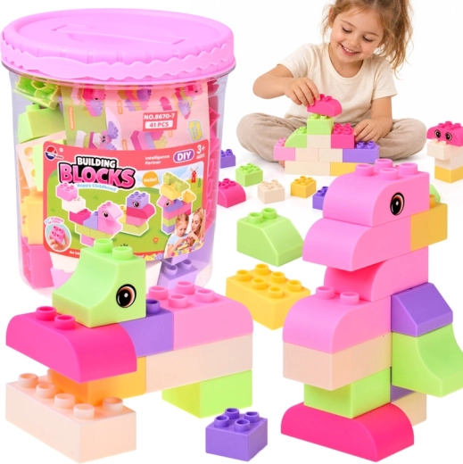 Cuburi de construcție senzoriale semimoi în cutie, 41 de piese