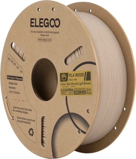 Filament Elegoo PLA cu fibră de lemn – stejar deschis