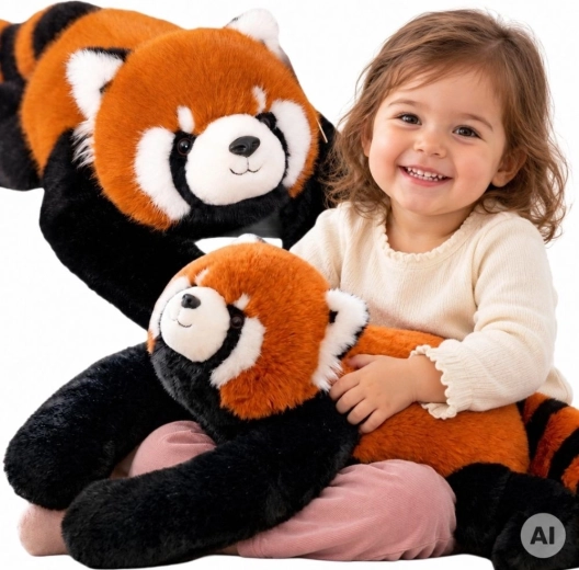 WOOPIE panda roșie senzorială de pluș cu greutate 1 kg