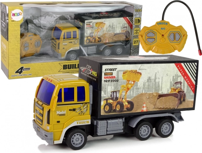 Camion de Construcții Galben cu Control de la Distanță 1:24