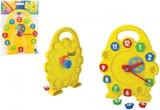 Ceas educativ, puzzle de inserție din plastic în pungă 28x41x5 cm