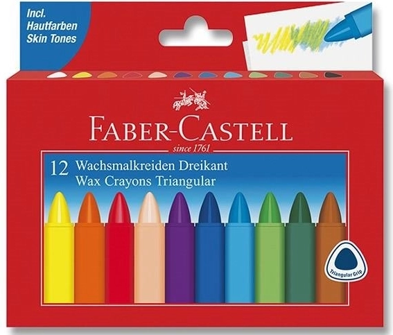 Creioane cerate triunghiulare 12 buc. FABER-CASTELL