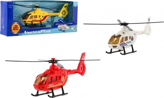 Elicopter de pompieri, poliție și salvare – model metalic și din plastic, 18 cm