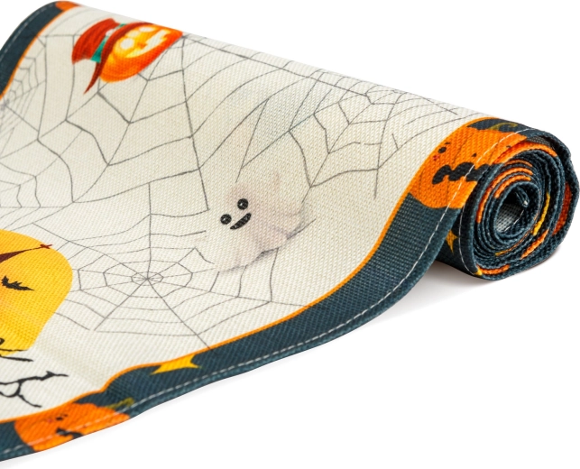 Traversă de masă de Halloween cu motive, 184 × 33 cm