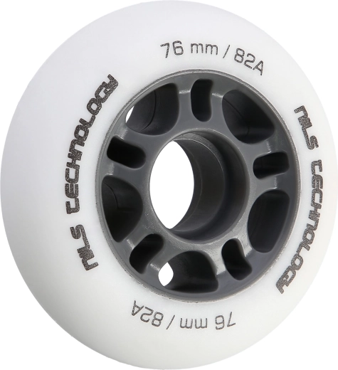 Roți mate pentru role inline NILS Extreme 76 mm 82A, alb, set 4 buc.