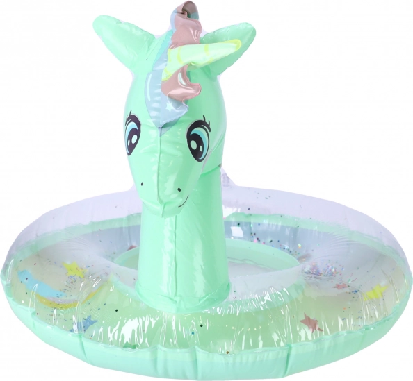 Colac gonflabil pentru copii 70 cm - unicorn, verde
