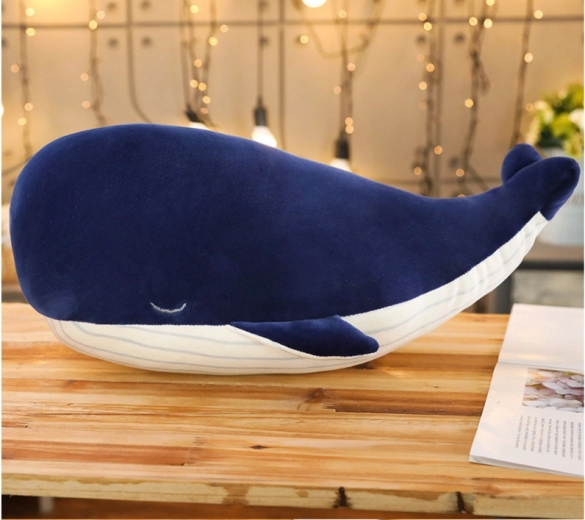 Mascot din pluș balenă albastră marinărească 45 cm