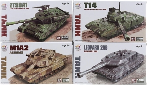 Set de construcție tancuri – 4 tipuri (plastic, cu clipsare)