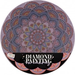 Pictură cu diamante Mandala Floare mov diametru 30 cm