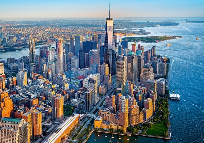 Puzzle 500 de piese Apus de soare peste Manhattan
