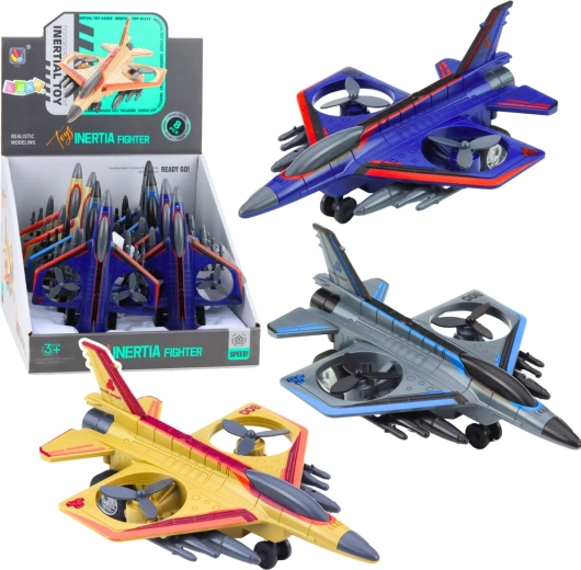 Avion militar cu reacție cu mecanism inerțial și elice rotative