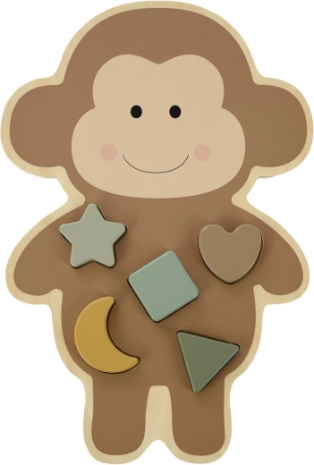 Jabadabado puzzle din lemn cu piese de potrivit (încastrare) – maimuță