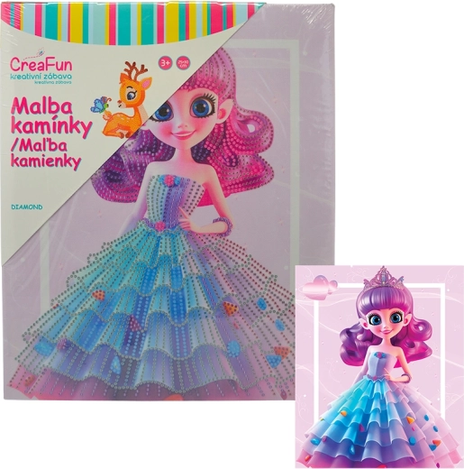 Pictură cu diamante – păpușă curcubeu 25 × 30 cm