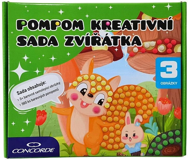 Set creativ cu pompoane – animăluțe
