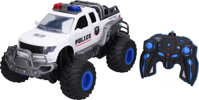 Mașină de poliție RC de teren cu efecte de fum, 41,5 cm