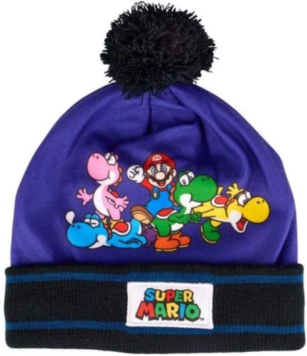 Căciulă albastră din fleece Super Mario
