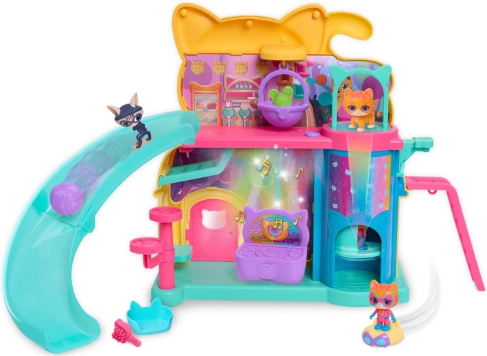 Disney Junior Super Kitties Purr'n'Play teren de joacă cu figurine, lumină și sunet