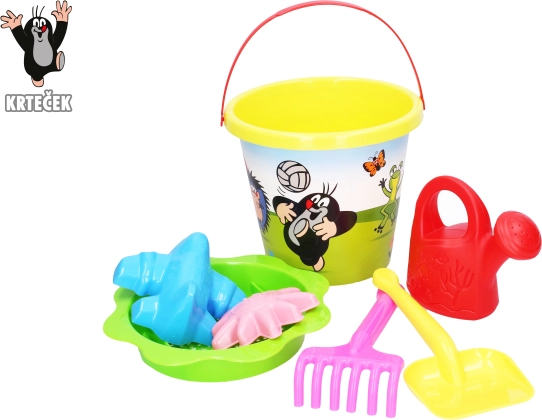 Set de nisip Krtek – găleată mare galbenă 3,5 l