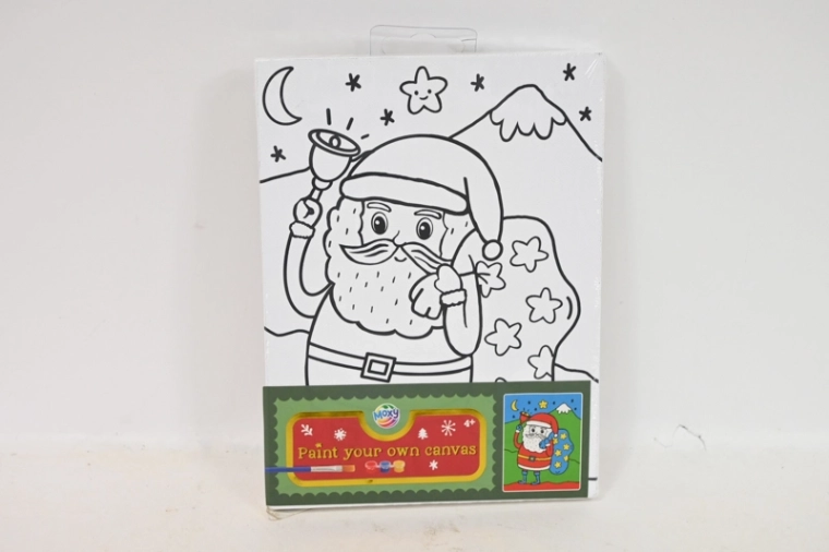 CCG pictură de Crăciun pe pânză Santa Claus 20 × 15 cm cu pensulă și culori