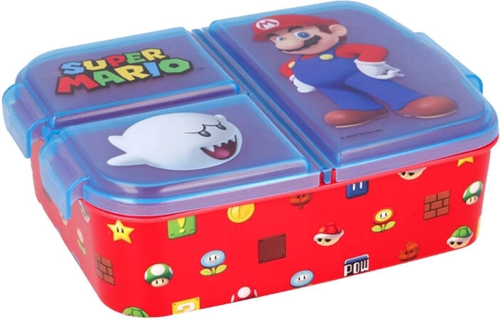 Cutie pentru gustări Stor Super Mario cu 3 compartimente (albastru-roșu)