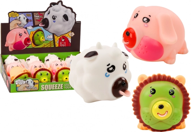 Genunchi de animal Leu Porc Vacă Figurină antistres moale MIX