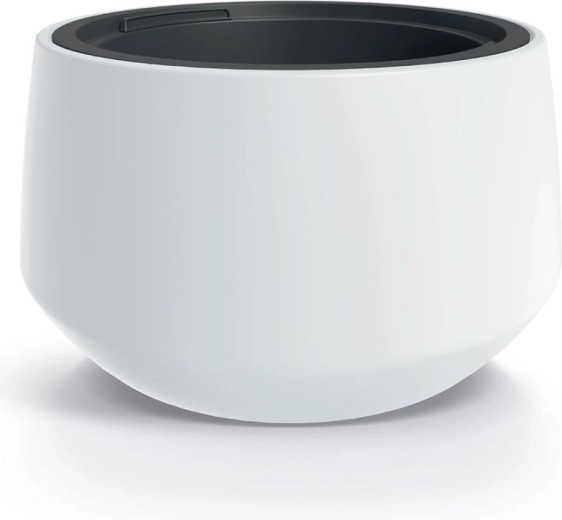 Ghiveci HEOS 39 cm alb cu insert interior