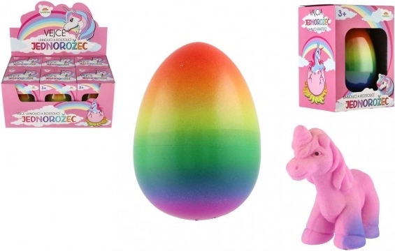 Ou de unicorn cu ecloziune din plastic 7x10 cm în cutie