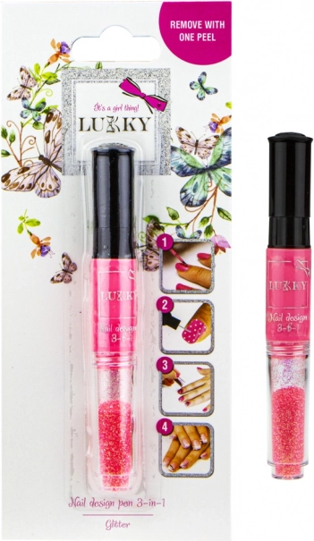 Lukky Lac de unghii coral și sclipici 2-în-1 pentru copii