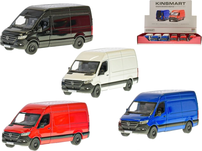 Kinsmart Mercedes‑Benz Sprinter model metalic 1:48 cu uși care se deschid