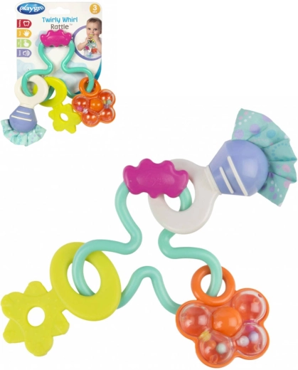 Zornăitoare pastel Playgro cu elemente de dentiție - 1 bucată