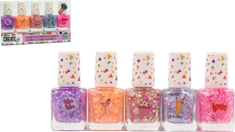 Create It! lac de unghii sclipitor Confetti 5×8 ml