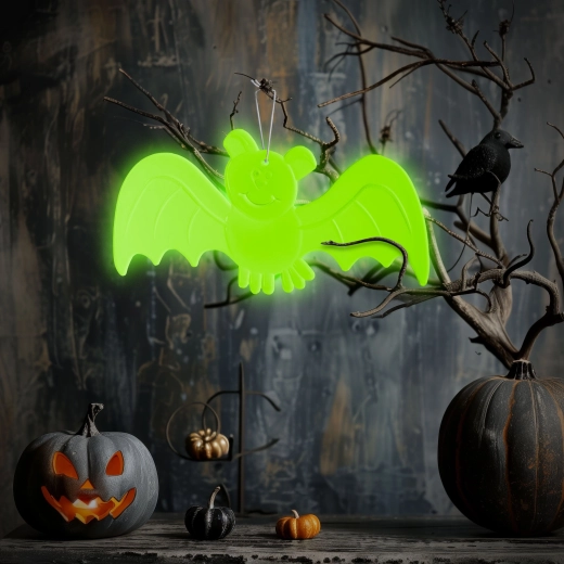 Decorațiune fosforescentă de Halloween, liliac, 20 × 10 cm