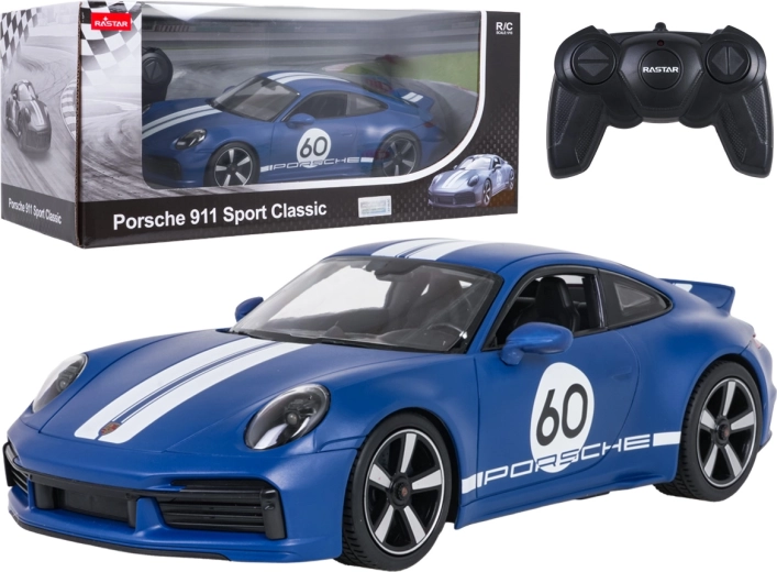 Mașină RC Porsche 911 Sport Classic RASTAR la scara 1:16, albastră