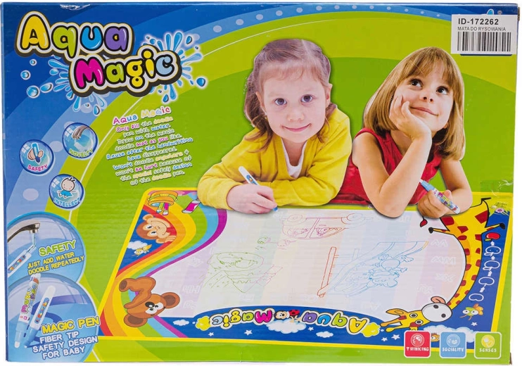 Covoraș magic cu apă pentru desenat cu apă 75 × 50 cm cu 2 markere