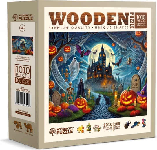 Puzzle din lemn WOODEN CITY castel de Halloween 1010 piese