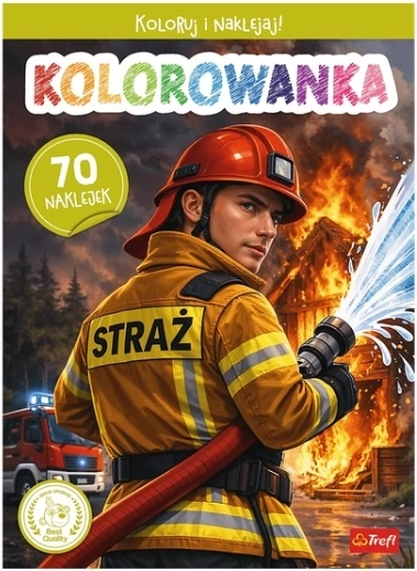 Strażak OSP – carte de colorat cu autocolante