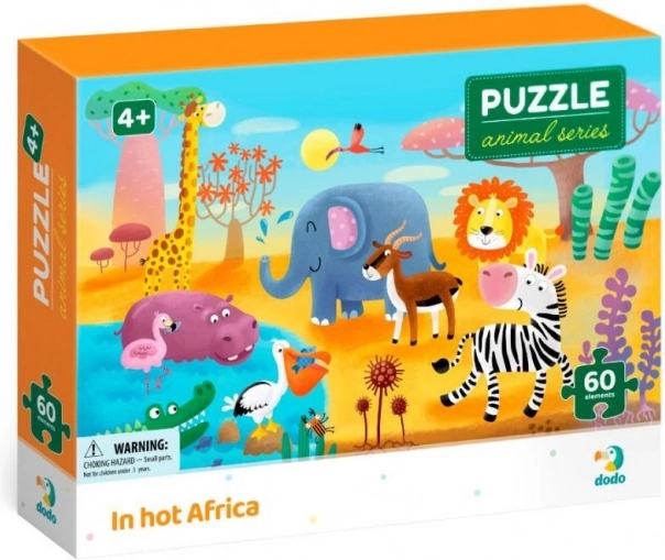 Dodo puzzle animale: arșiță în africa, 60 piese