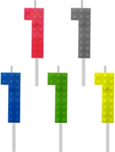 Lumânare de aniversare Cărămizi cifra 1