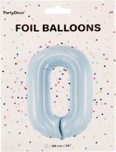 Balon din folie numărul 0 albastru 86 cm