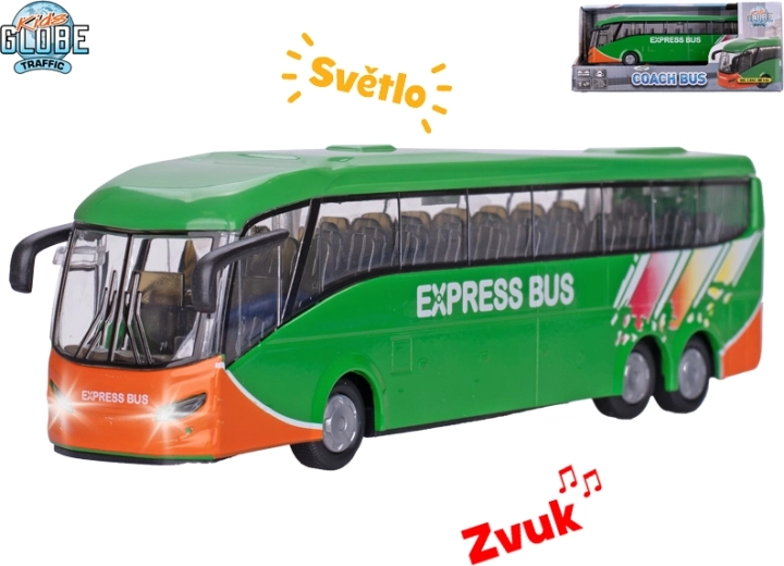 Kids Globe Traffic autobuz urban cu mecanism pull-back și efecte luminoase și sonore