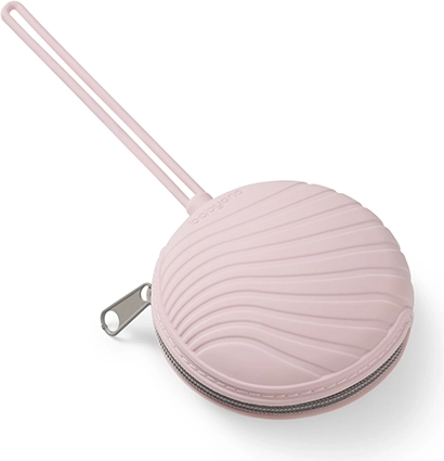 Babyono husă din silicon pentru suzetă cu fermoar, roz