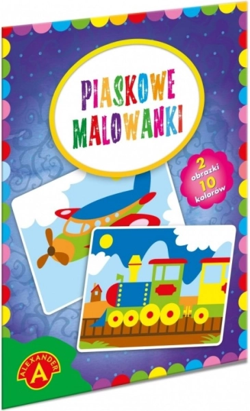 Pictură cu nisip ALEXANDER – tren și avion, set creativ pentru copii