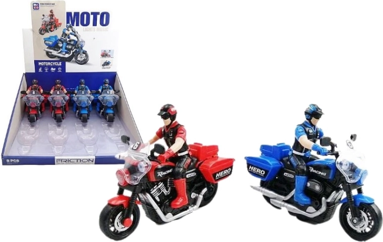 Motociclist pe motocicletă cu efecte luminoase și sonore 16 cm